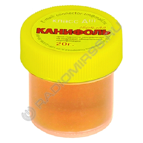 Канифоль сосновая 20г прозрачная баночка Connector Класс А ...