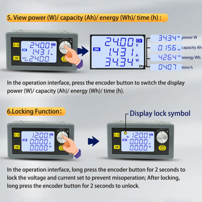Fan SK80H 6-36V 5A 80W Регулируемый понижающий модуль питания — изображение 3