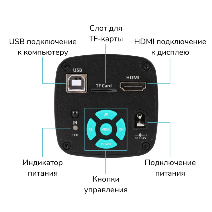 Цифровой микроскоп KUAIQU 4K 48MP HDMI 60FPS с зумом 180X и усиленным кронштейном — изображение 4