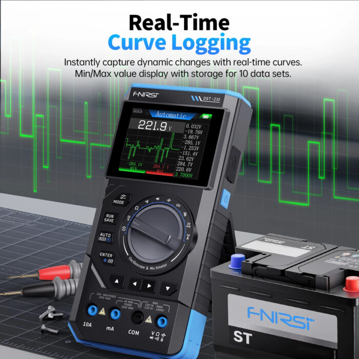 FNIRSI DST-210 3в1 портативный цифровой мультиметр,генератор сигналов,осциллограф — изображение 2