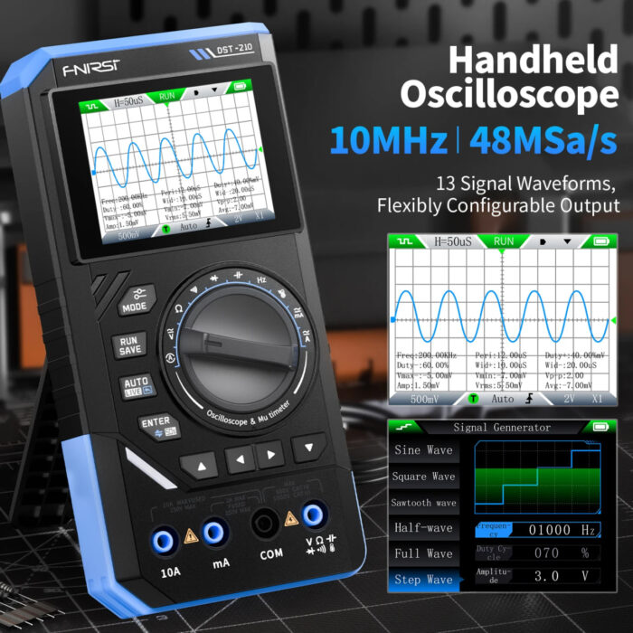 FNIRSI DST-210 3в1 портативный цифровой мультиметр,генератор сигналов,осциллограф — изображение 3