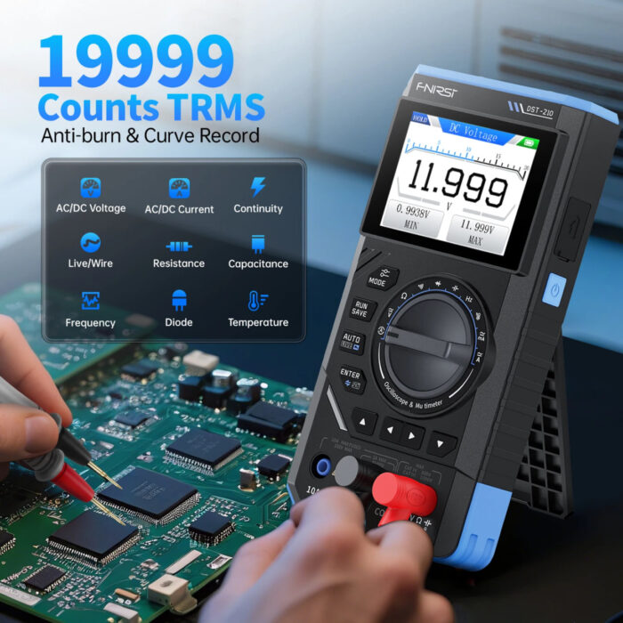 FNIRSI DST-210 3в1 портативный цифровой мультиметр,генератор сигналов,осциллограф — изображение 5