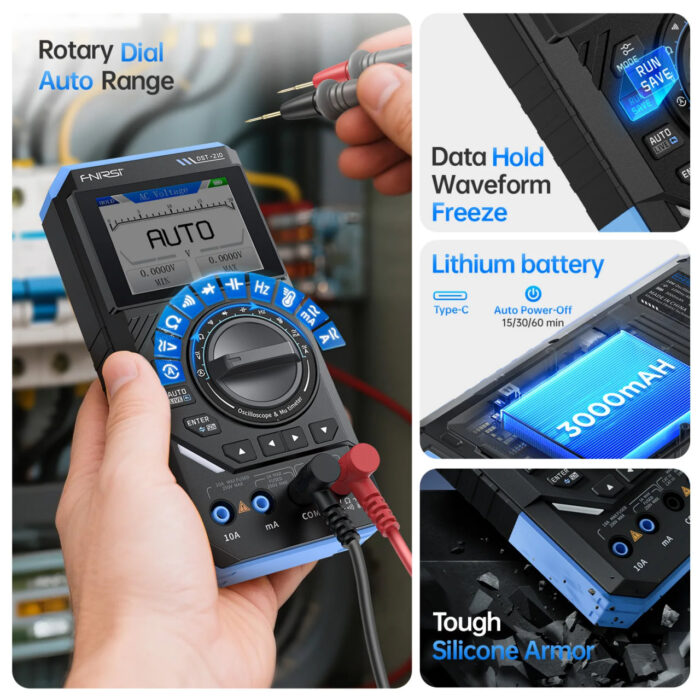 FNIRSI DST-210 3в1 портативный цифровой мультиметр,генератор сигналов,осциллограф — изображение 6